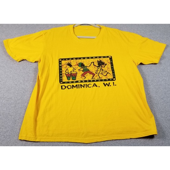 Unbranded Tops - Dominica West Indies T-Shirt Women's XXXL 3XL Yellow Caribbean Souvenir Tee Top